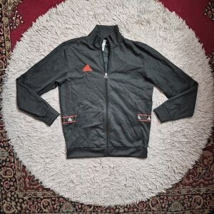 Mens Adidas Jacket Zip Up Track Jacket Size Large L Green Orange Unique Sporty ✨